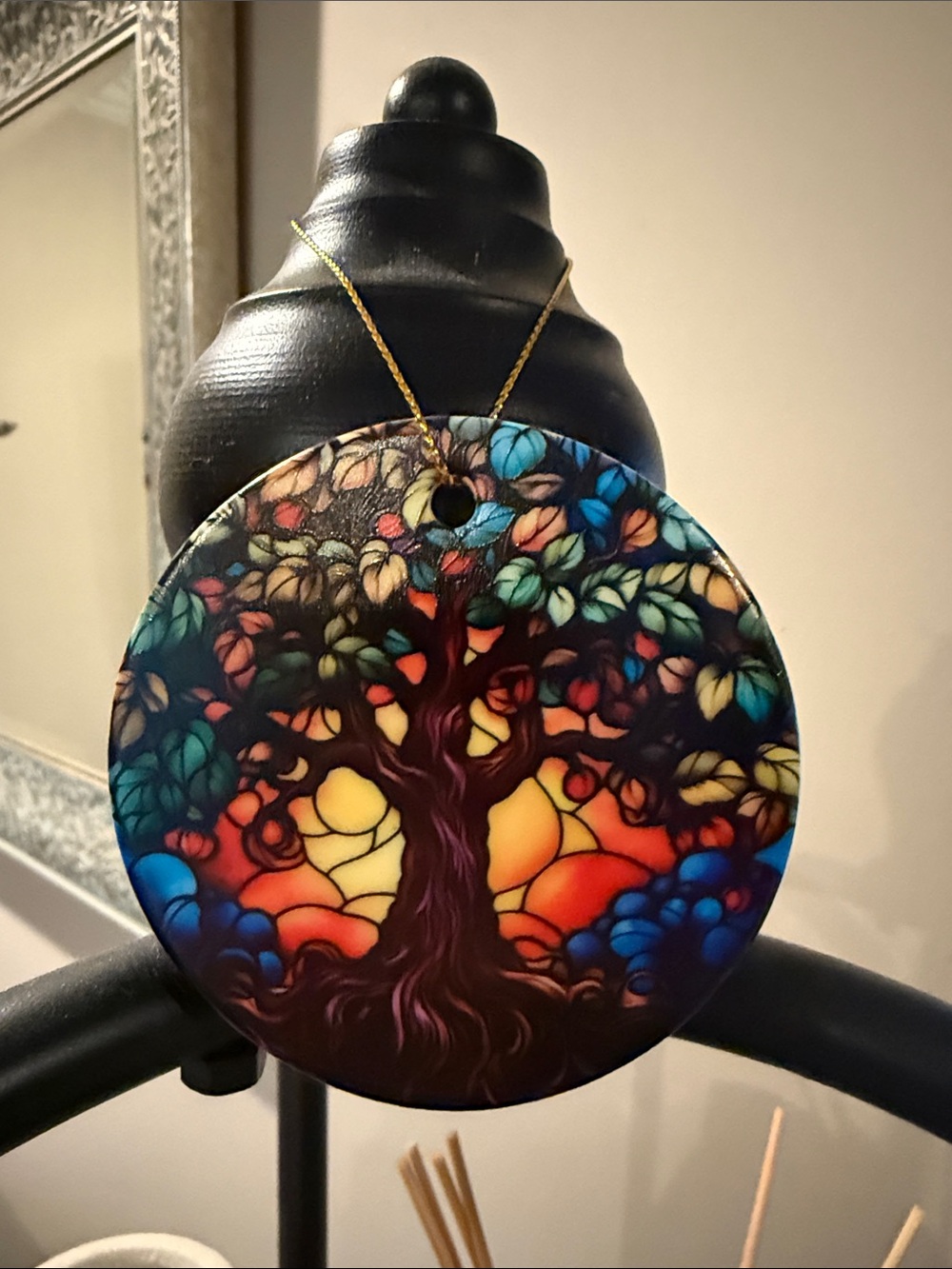 Handcrafted Multicolor Tree of Life Hanging Ornament - NIB